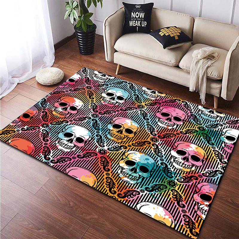 Череп на заказ, модный ковер, коврик для двери, коврик для гостиной, коврик для гостиной, игровая зона, детский коврик для ползания, ковер в стиле аниме, коврик для йоги