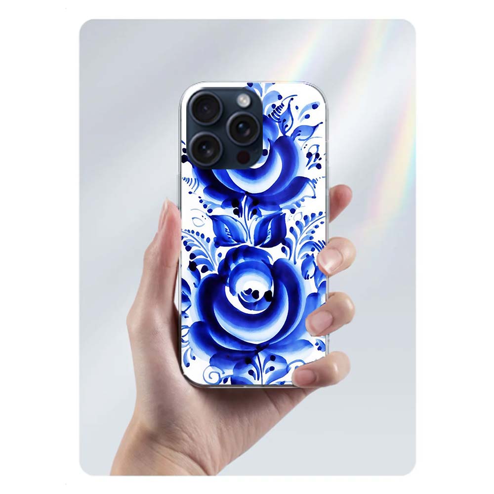 Blue white Porcelain Pattern Clear Phone Case For Iphone 17 Air 16 Pro Max 15 Pro 14 Plus 17E 16E 11 13 12 Mini Cover Cases Fund