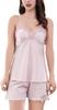 Vimare Satin Pajama Set with and Shorts Smoky Women's Cups, Camisole, (Size L, Pink)