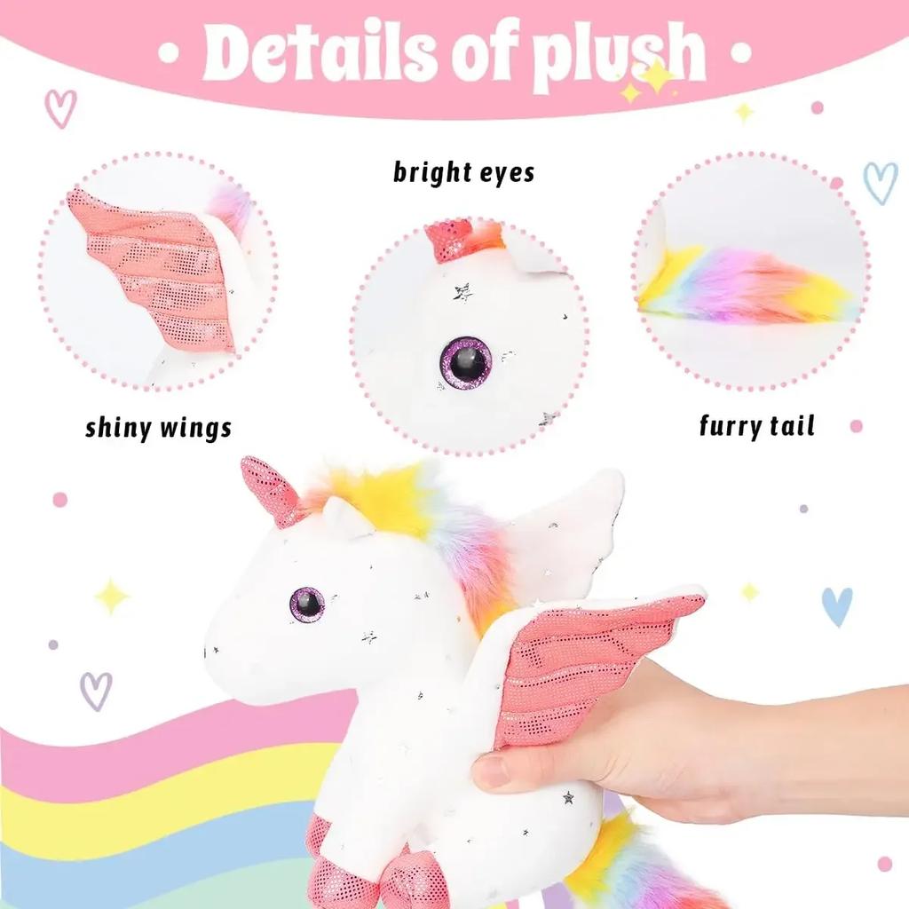 Мягкая игрушка в виде единорога, милая плюшевая игрушка в подарок для девочек, мягкая подушка, подарок на день рождения, единорог, вещи для малышей