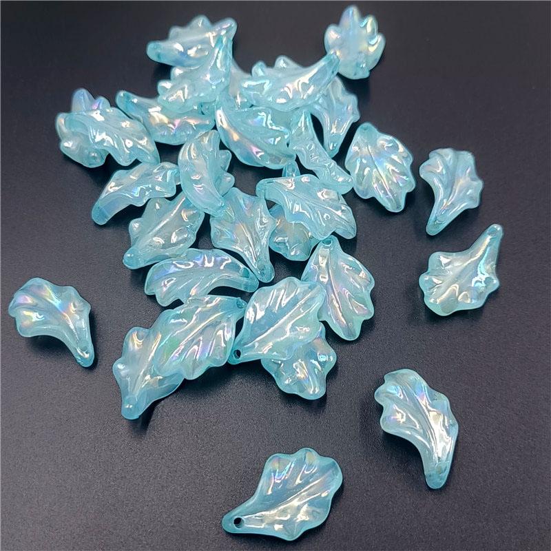 10 шт. креативные акриловые кулон с имитацией глазури и листьев, цветные бусины с УФ-покрытием, браслет «сделай сам», изготовление ювелирных изделий