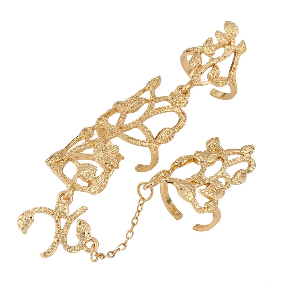 Популярные новые аксессуары, европейская и американская мода, простая атмосфера, полые листья, цветы, цельное кольцо