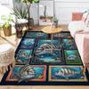 Ocean Fish Collage Pattern Rug Floor Mat for Living Room or Bedroom Soft and Comfortable Carpet a Gift for Birthday and Holiday.