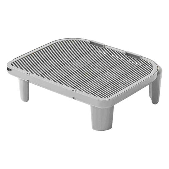 Кошачий пандус для лотка Приподнятый пандус для кошачьего туалета Двухслойный уловитель наполнителя с функцией фильтрации для маленьких и пожилых кошек