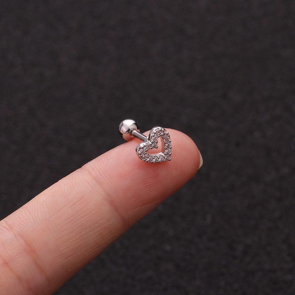 Серьги-гвоздики Helix Tragus Star Moon Heart CZ Пирсинг ушей Серебряные золотые украшения для тела