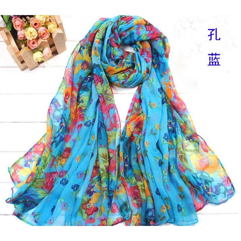 Autumn and Winter Women's New Cotton and Linen Printed Bali Yarn Scarf Shawl Versatile Fashion