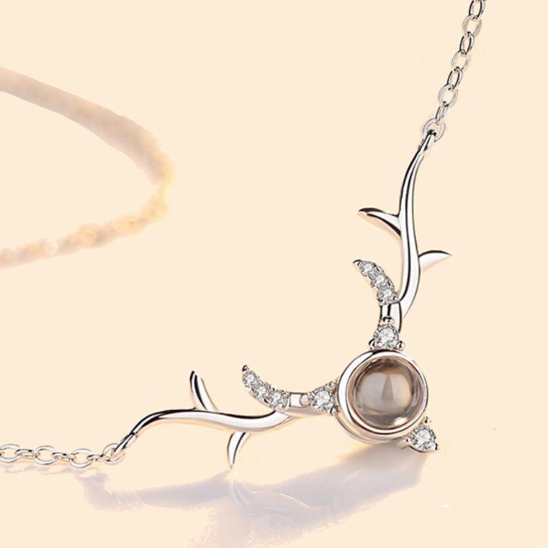 Yilu You Project Ожерелье для женщин Японский и корейский Простые студенты Mori Tie Маленький кулон в виде рогов лося Цепочка на ключицу Цепочка на шею