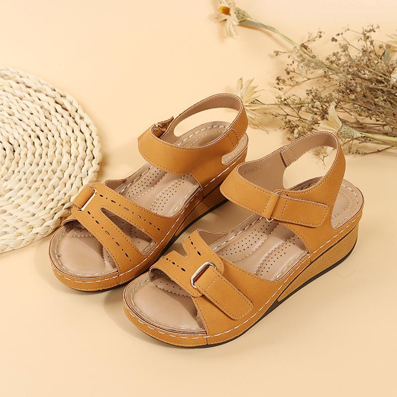 New 2024 large size casual fish mouth sandals hot sandals women wear Velcro shoes