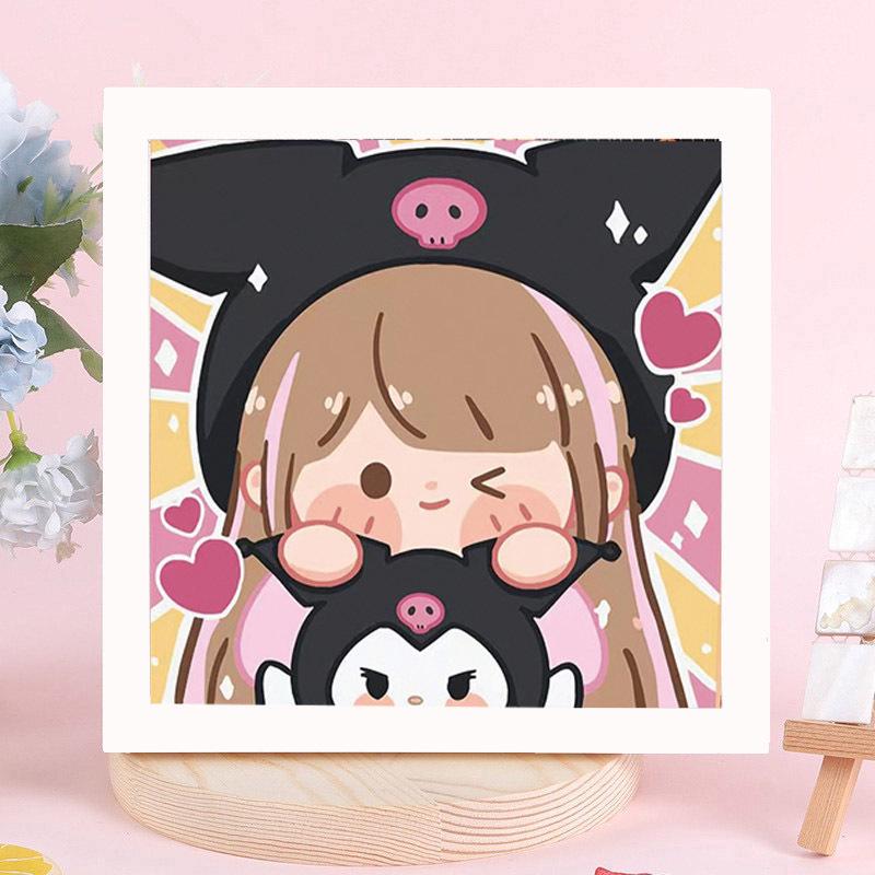 Детская алмазная мозаика Sanrio с наклейками-рамкой - Набор для самостоятельного изготовления, ручная работа, подарок