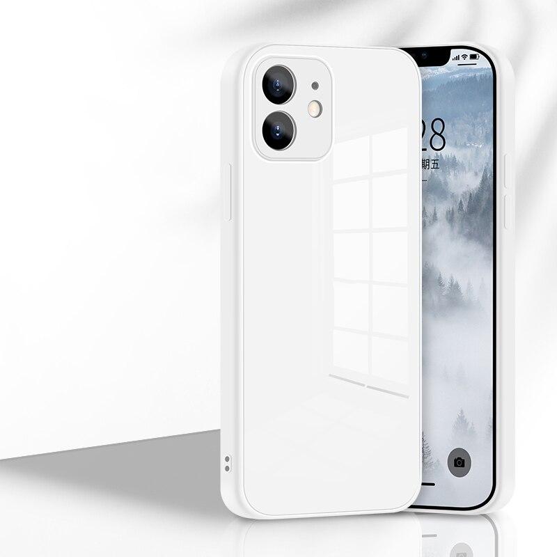 For Glass Tempered Case Phone Iphone 13 11 Pro Max Se 2 X Xr Xs Max 8 7 Plus 12 Pro Antiknock Silicone Cover