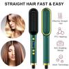 2 In 1 Hair Straighteners Brush Smoothing Iron Lcd Display Negative Ion Fast Heating Anti-Scald Hair Straightening&Curling Comb