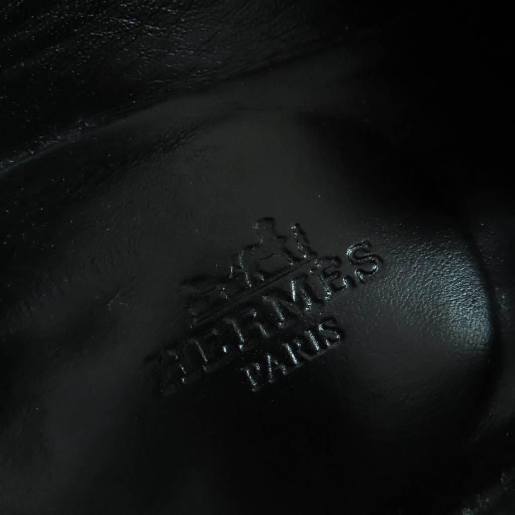 Отличные лоферы мокасины HERMES paris HMetal Кожа Черный бежевый 37 17208Z Б/у