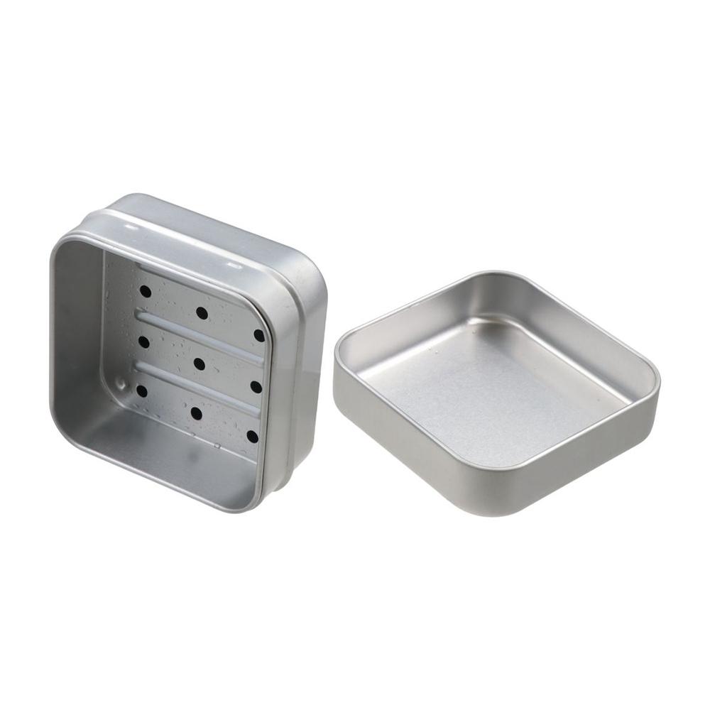 2Pcs Square Aluminum Soap Dish with Lid Soap Box Easy To Rinse Travel Soap Tray  Hotel