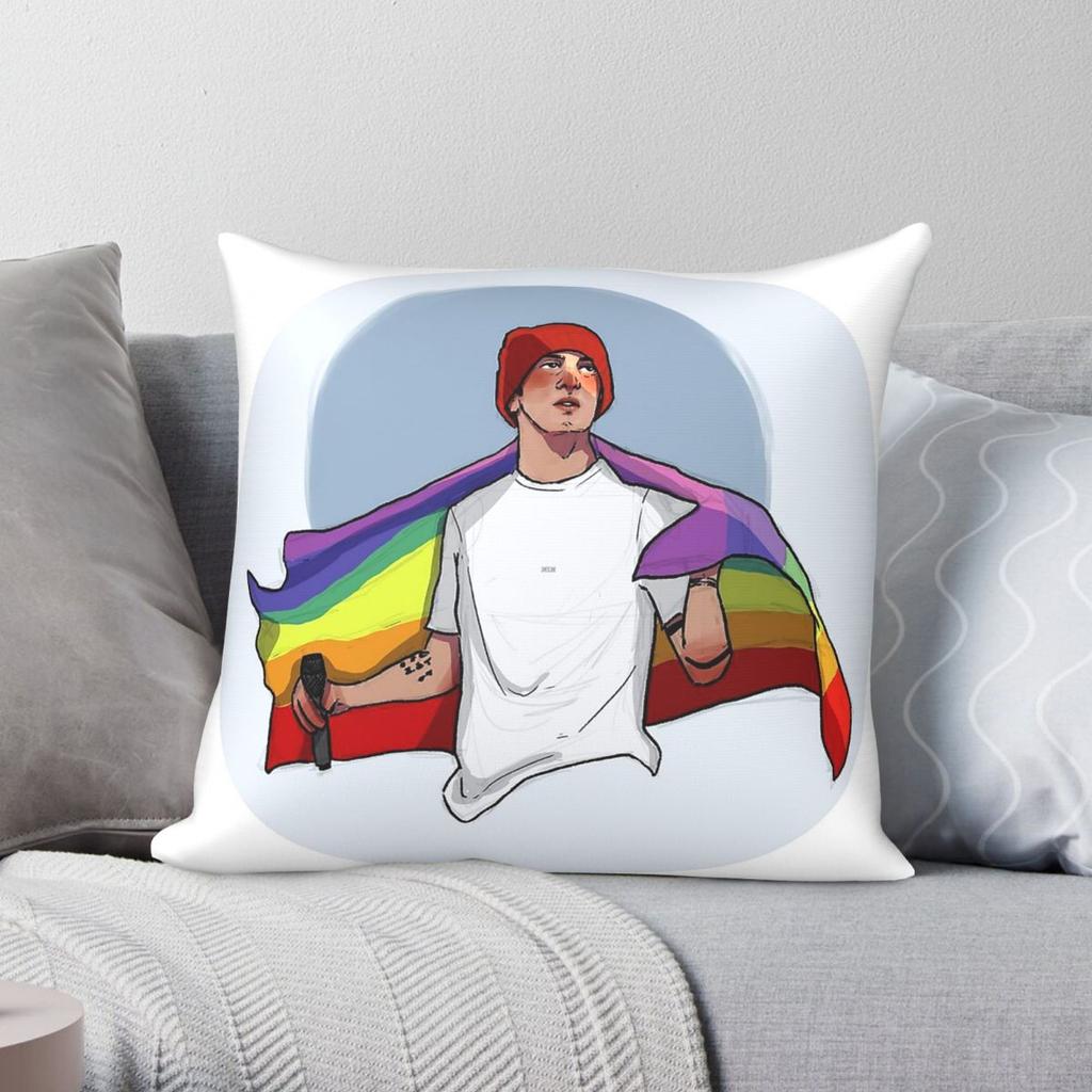 Rainbow Flag LGBTQ Square Pillowcase Polyester Linen Velvet Printed Zip Decor Throw Pillow Case Bed Cushion Cover x