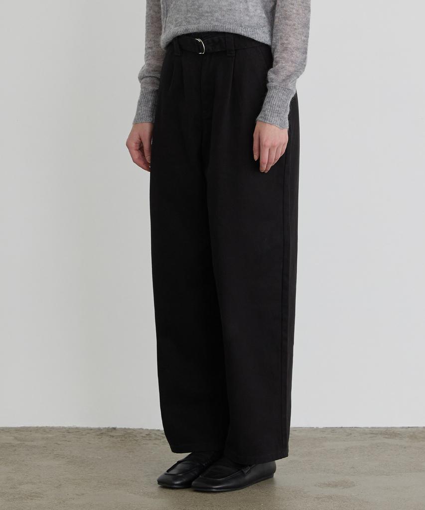 TMAKER Belted Washed Cotton Pants Bk