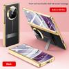 Leather With Privacy Screen Tempered Glass Protector Case for Huawei Mate X5 X3 All-inclusive Spring Hinged Holder Cover