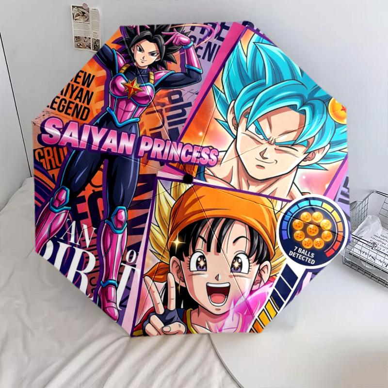 1 шт. Автоматический складной зонт - Узор Dragon Ball Портативная складная конструкция с 8 спицами Рождественские и новогодние подарки