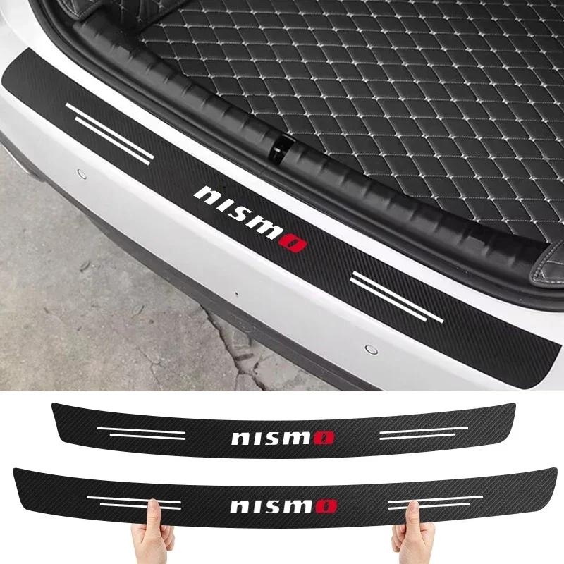 Car Carbon Fiber Rear Bumper Trunk Protection Stickers For Nissan Nismo Tiida Teana GTR Juke Note Versa Almera Accessories