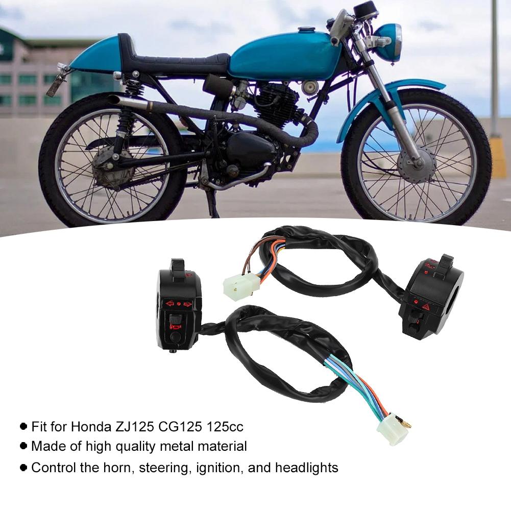2pcs Motorcycle Left Right Horn Handle Start Switch Assembly Fit for ZJ125 CG125 125cc
