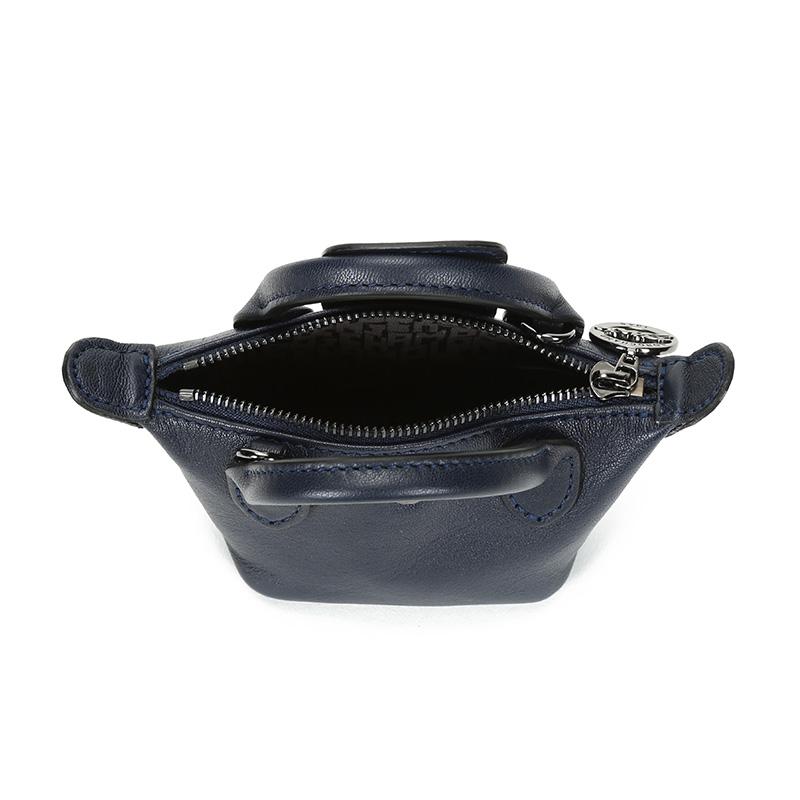 Longchamp Сумка через плечо Le Pliage Cuir с клапаном, мини, женская, темно-синяя 10099757556
