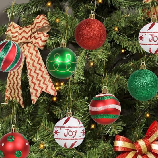 16 Pcs Christmas Ball Ornaments 2.36 Inch Shatterproof Plastic Balls Christmas Tree Hanging Decoration for Xmas Tree Holiday Party Decor