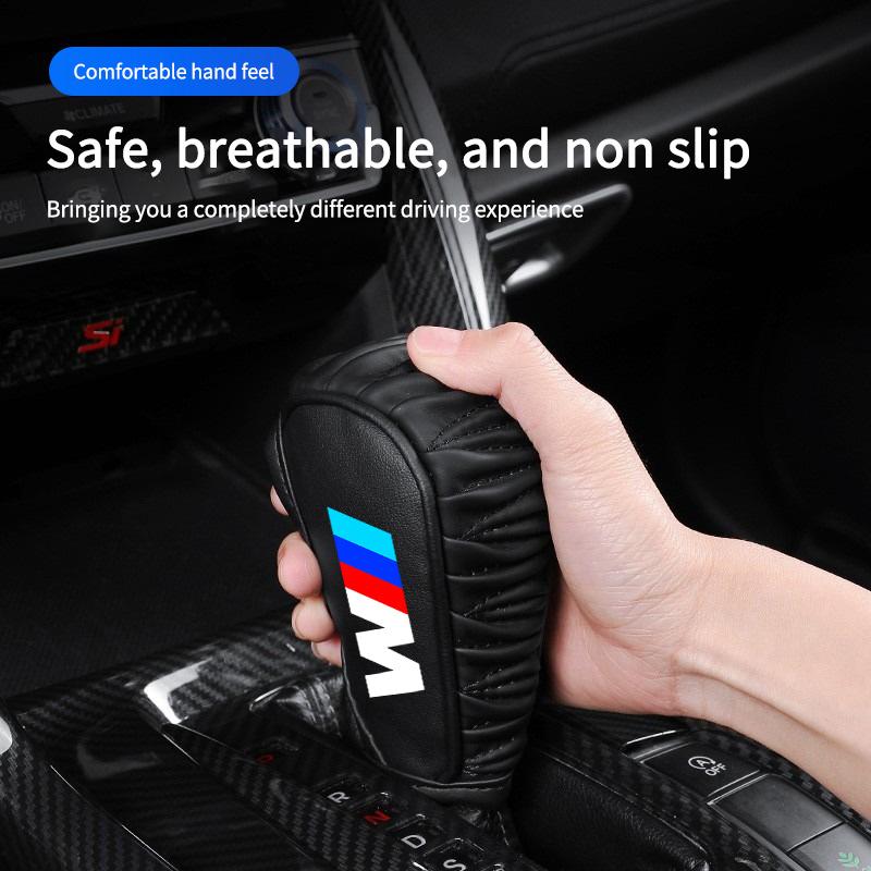 YMDM4 Car Shift Handle Cover Non-slip Wear-resistant For BMW 1 3 5 7 Serie M Performance X1 X3 X4 X5 F10 F15 F16 F20 F30 M3 M4 E34 E46