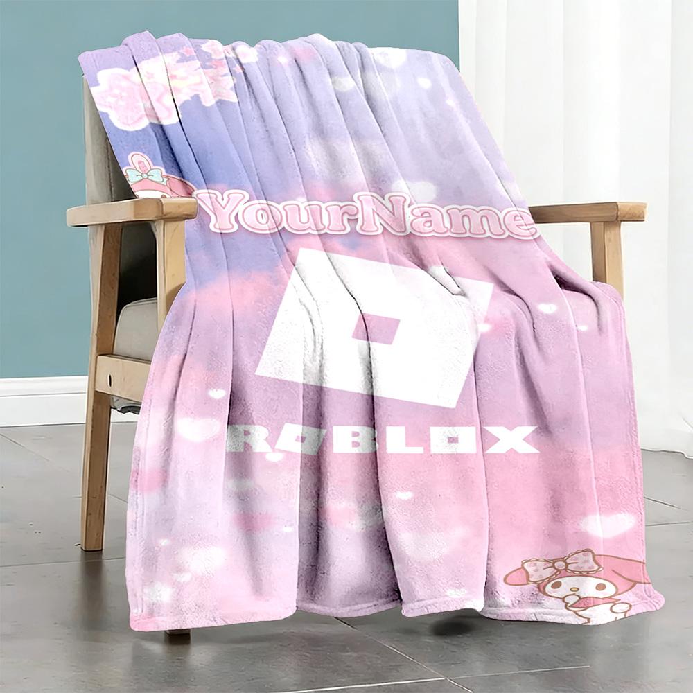 Roblox 14 Personalized Text Blanket Gift Personalized Blanket Comfortable Perfect for Home Decor Sofa Living Room Picnics Four Seasons Universal