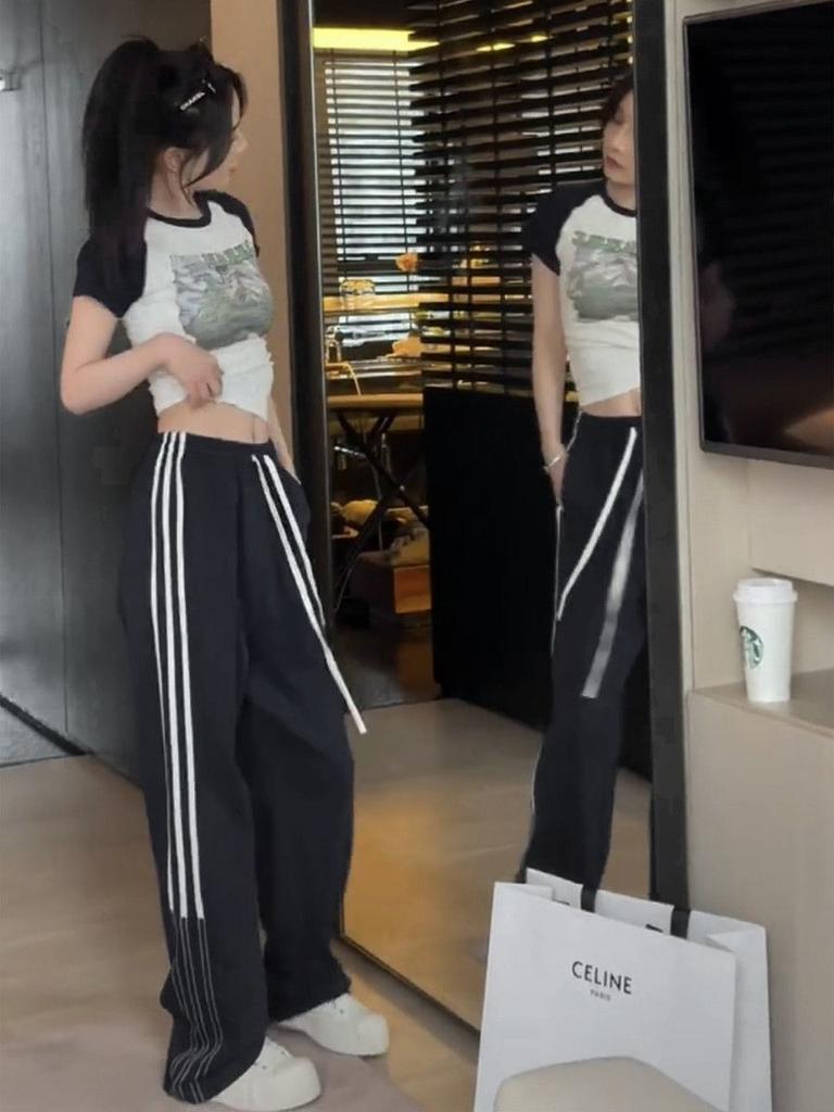 Women Baggy Harajuku Cargo Pants Streetwear Hip Hop Wide Leg Pant Parachute Sweatpants Joggers Oversized Y2K Trousers
