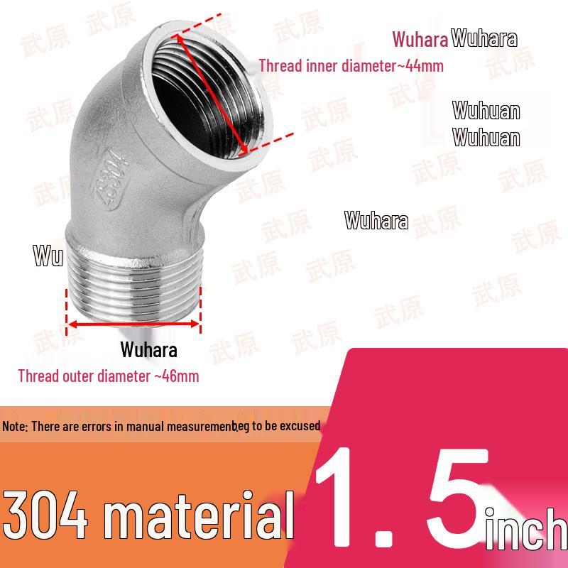 304 Stainless Steel 45°/135° Male & Female Threaded Elbow Water Heating Fitting Connector
