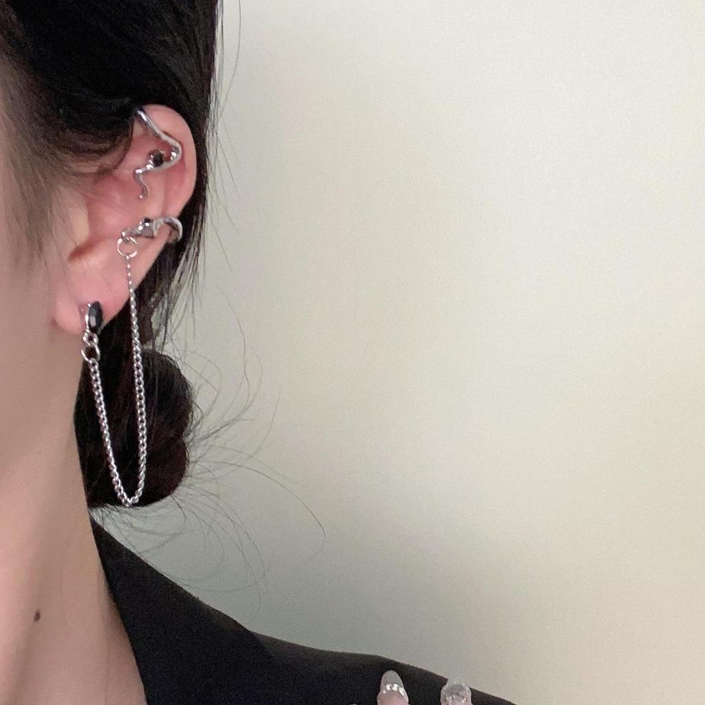 Creative Snake Tassel Earrings: Unique Coiled Chain Design for Trendy, All-Match Style.