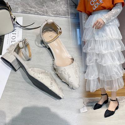 Модные босоножки на прозрачном блочном каблуке Женская обувь На все случаи жизни 2025 Лето Массивные Девушки Гладиаторы Закрытые Новые Римские Сандалии Закрытый Носок Сандалии 2