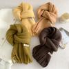 Solid Color Tassel Soft Waxy Plush Scarf for Women Autumn and Winter Plus Velvet Thickening Korean Style Versatile Couple Student Warm Scarf