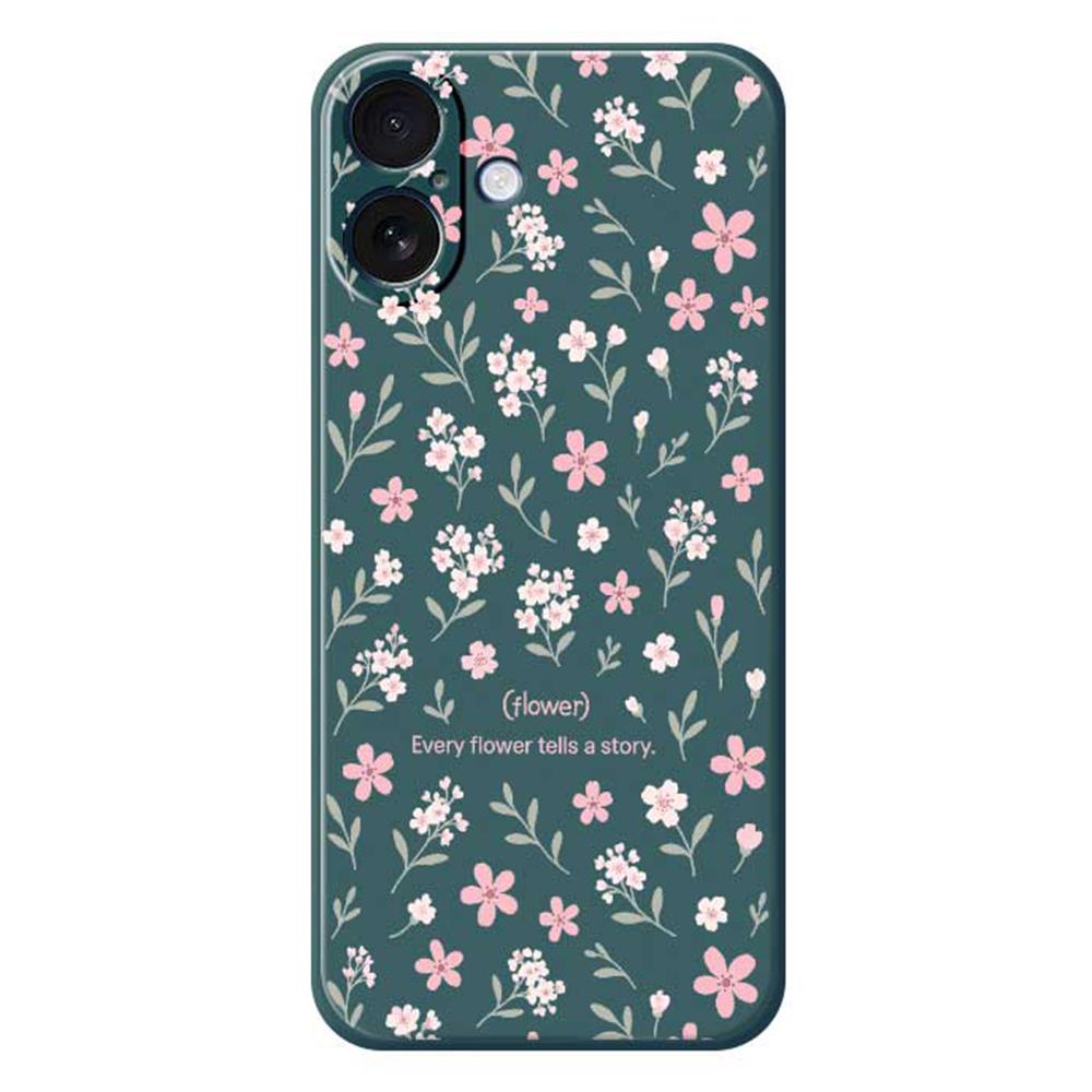 For iPhone 17 Case Small Flower Pattern Printing Straight Edge TPU Phone Back Cover