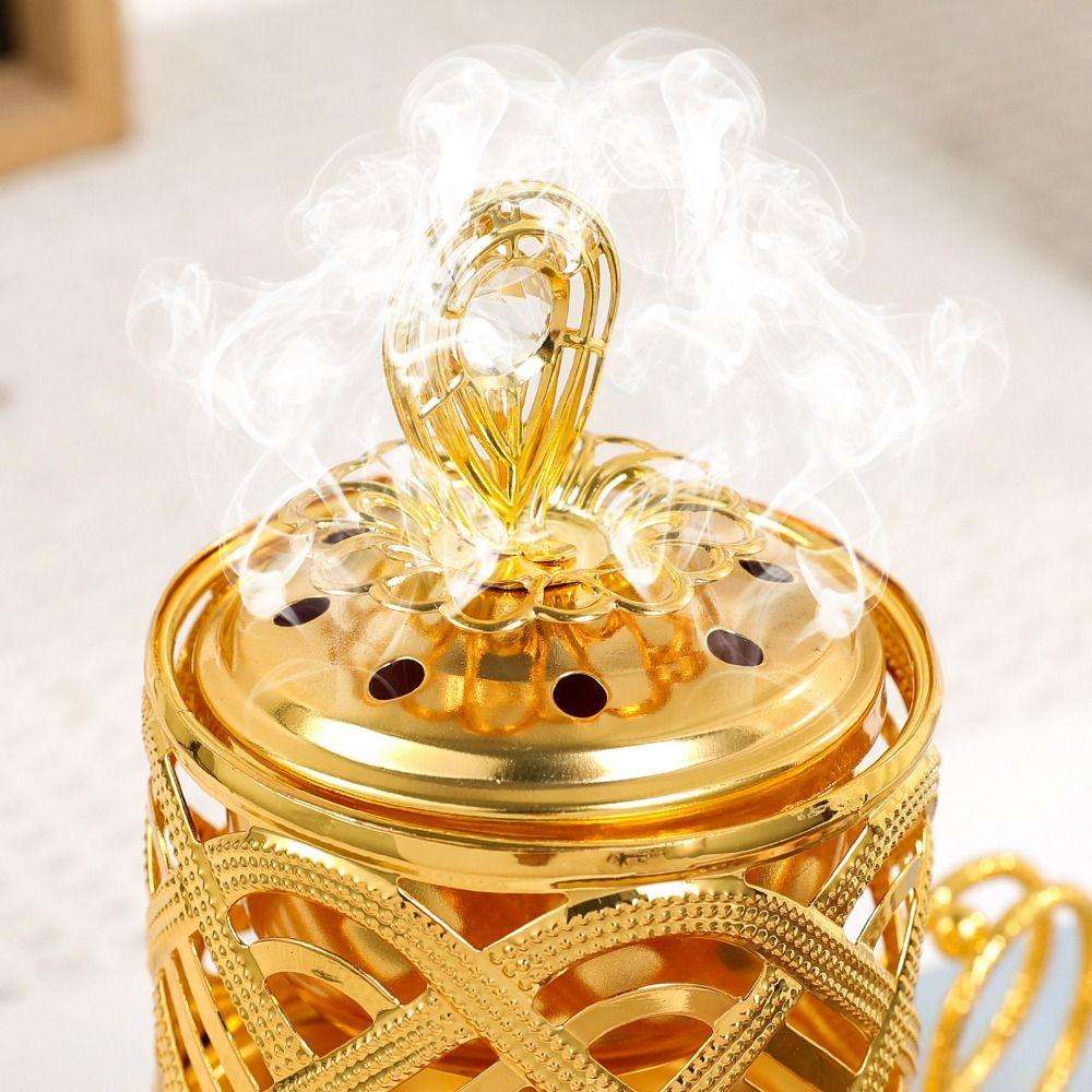 Традиционная золотая аромалампа, декоративная металлическая печь для благовоний, церковь
