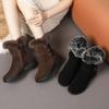 Leather Warm Snow Boots Women's Winter Velvet New Mother Flat-bottomed Thick-soled Rabbit Hair Thickened Short Boots Non-slip Cotton Shoes