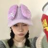 Korean Women's Baseball Hat Autumn Winter Peaked Cap Lovely Y2k Rabbit Ear Hat Female