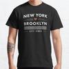 Summer Men Fashion Casual Short Sleeves New York Brooklyn City Vibes Black Tees Oversized T-shirts