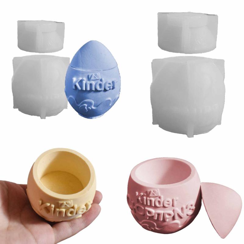 1 шт. Яйцо-сюрприз Kinder Magic Egg Чашка-свеча Силиконовая форма Любопытное яйцо Гипсовая коробка для хранения, Домашнее пасхальное украшение