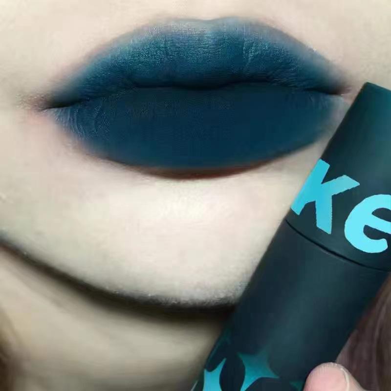 KEKEMOOD Матовая бархатная помада-глазурь для губ цвета «Кровь голубя» - Персиковое сердце, Нелипкая, Стильная для студентов