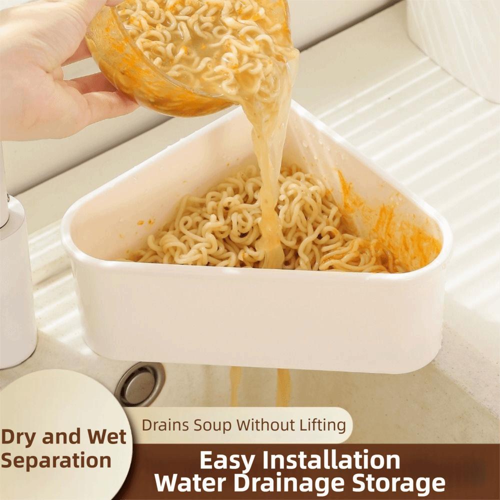 Compact Faucet Drainage Basket Triangle shaped Triangle Sink Filter Rack Household Use