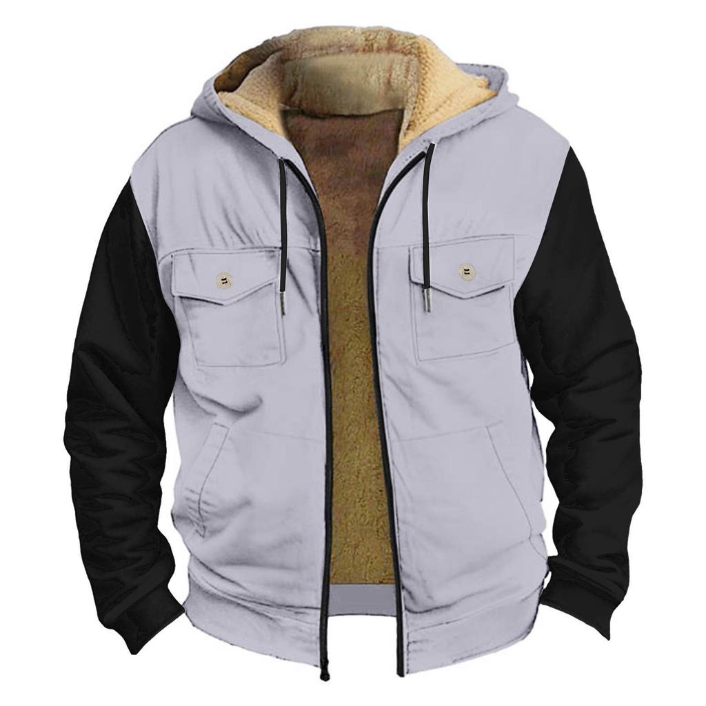 Men's Thickened Button Double Pocket Jacket With Pocket Insert Cotton Jacket