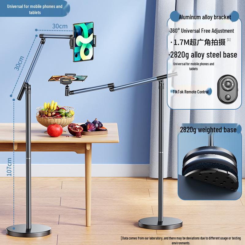 Adjustable Multi-Functional Boom Arm Stand for Phones & Tablets - Ideal for Desktop Video Recording and Live Broadcast