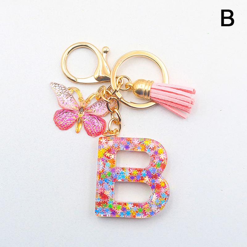 AZ 26 Буква Подвеска Брелок Кисточка Бабочка Подвески Брелоки Женские Украшения Сумка Автомобиль Брелок Подвеска