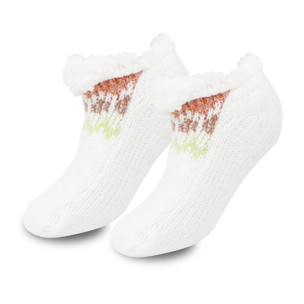 Fashion Plush Floor Socks Women Anti Slip Flower Thick Thermal Socks Autumn WinterAnkle-high Hosiery Slippers Socks Indoor