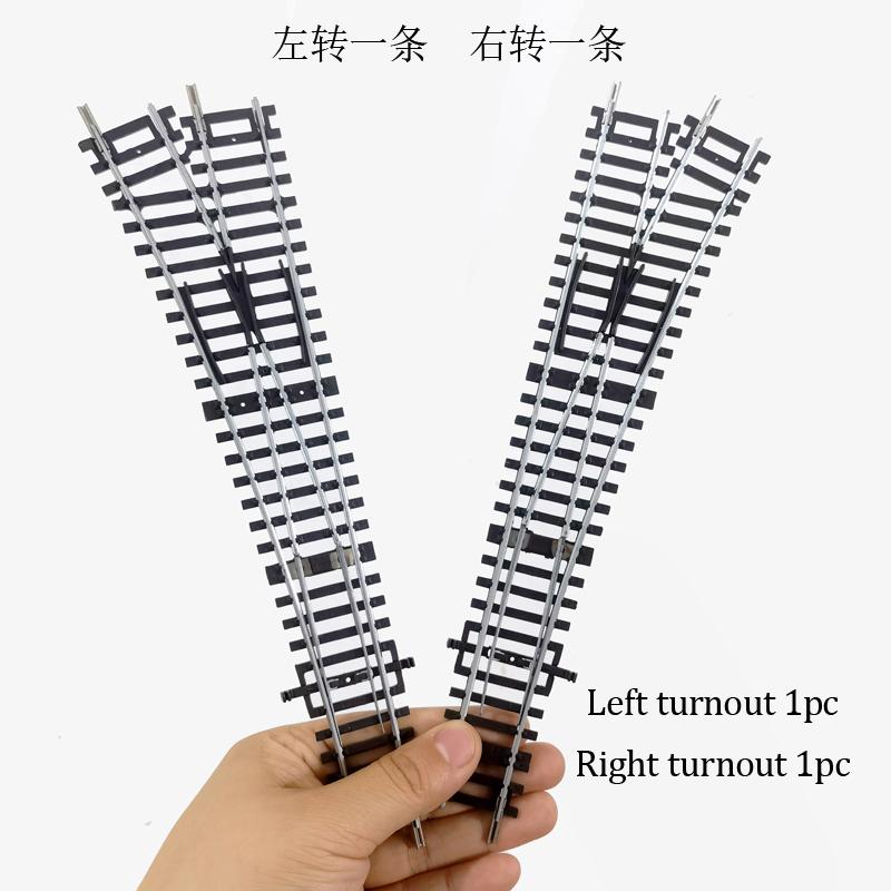 1/2/4pcs 1/87 Ho scale Model Train Track miniature railway trackcan be powered curved track Left Right turnout track model