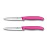 VICTORINOX Petty Knife Set of 2 Knives with Wave Blade and Straight Can Cut Even Ripe Fruits and Bread Without Dishwasher Swiss Classic Paring Knife