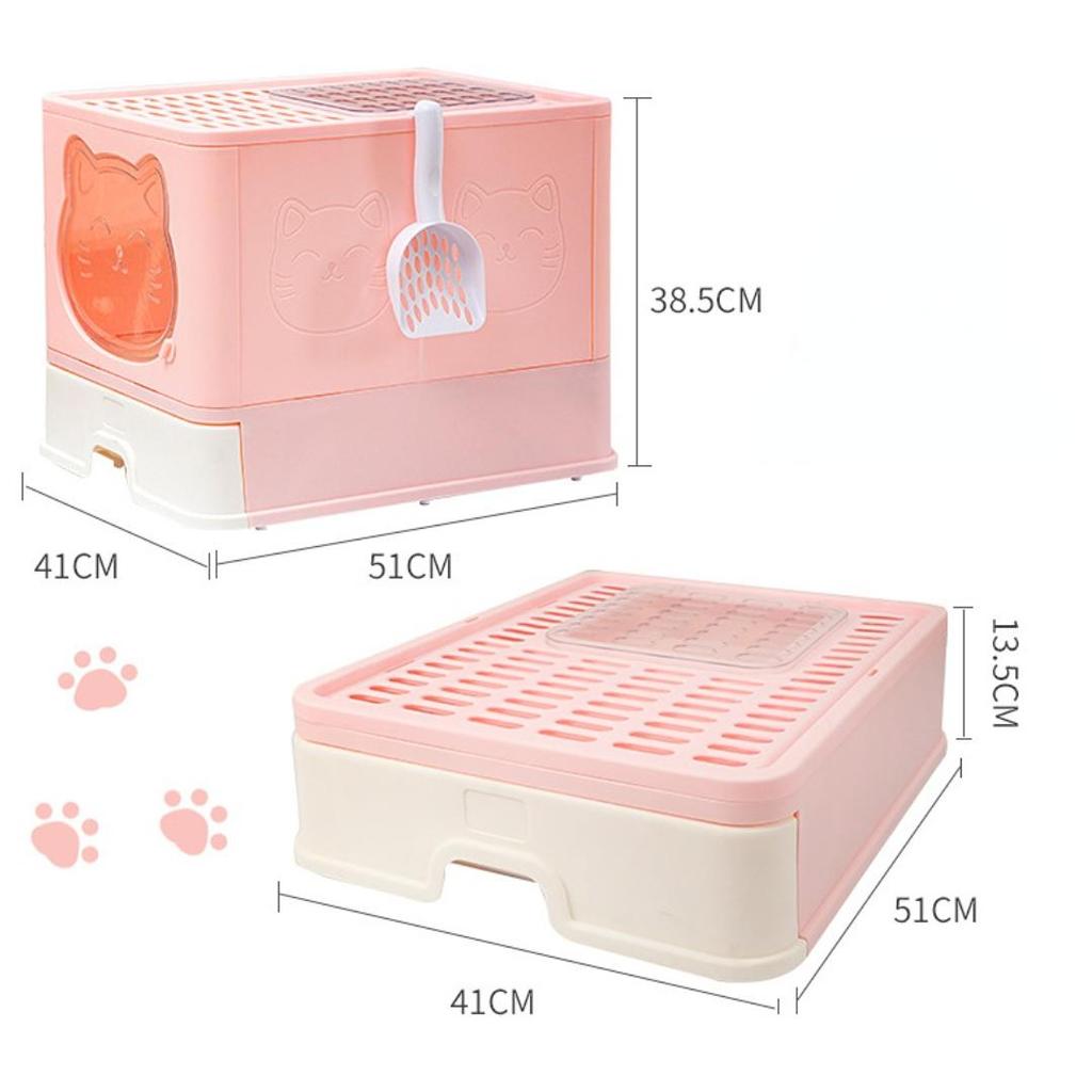 Drawer-type Cat Litter Box Fully Enclosed Anti-splash Cat Toilet Cleaning Supplies