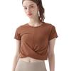 768 Yoga Wear Short Stylish and Cross Cropped Stretch 6 [machikaada] Top, Sleeve, Women's, Cute, Design, Length, Sportswear, Pilates, Gym, Diet,
