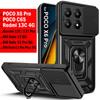 For Xiaomi 14T Pro 13T Redmi 14C 13C Note 14 Pro Plus 5G 13 POCO F6 X6 Pro C65 M6 Case Slide Camera Protect Stand Cover Funda