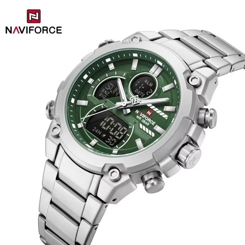 NAVIFORCE Оригинальные Новые Мужские Часы NF 9278 Водонепроницаемые Цифровые Модные Ночная Подсветка Мужские Часы Классические Бизнес Часы
